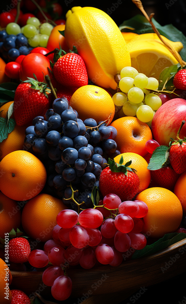 Fruit wallpaper screenshot. A bowl filled with lots of different types of fruit Fruit wallpaper screenshot. A bowl filled with lots of different types of fruit