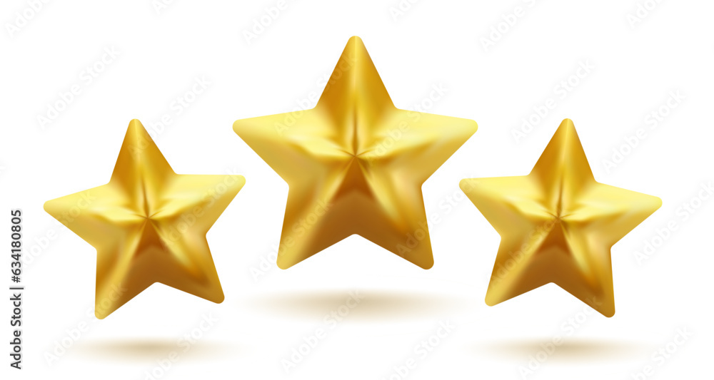 Vector icon of golden star in realistic 3D style. Achievements for games or customer rating feedback of website. Vector illustration of gold star in realistic style. Vector icon of golden star in realistic 3D style. Achievements for games or customer rating feedback of website. Vector illustration of gold star in realistic style.