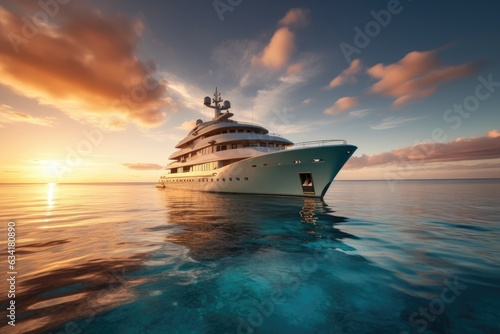 Luxury Yacht in the Ocean Opulent Maritime Experience