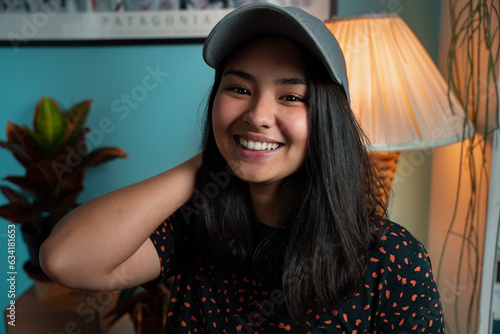 Obraz na płótnie Linda mulher sorrindo feliz alegria