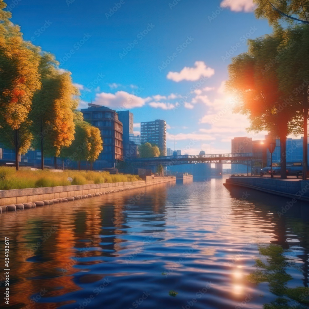 Obraz premium River in the city