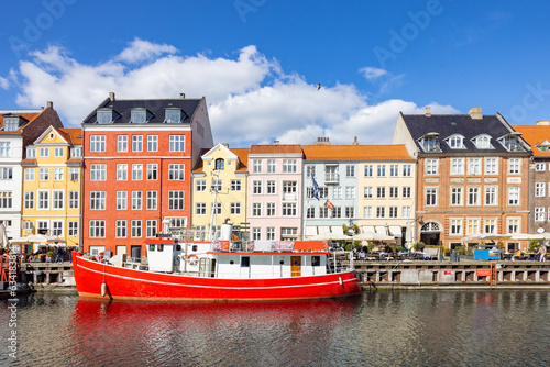 Walking along Copenhagen's canals on a great summer day, Denmark