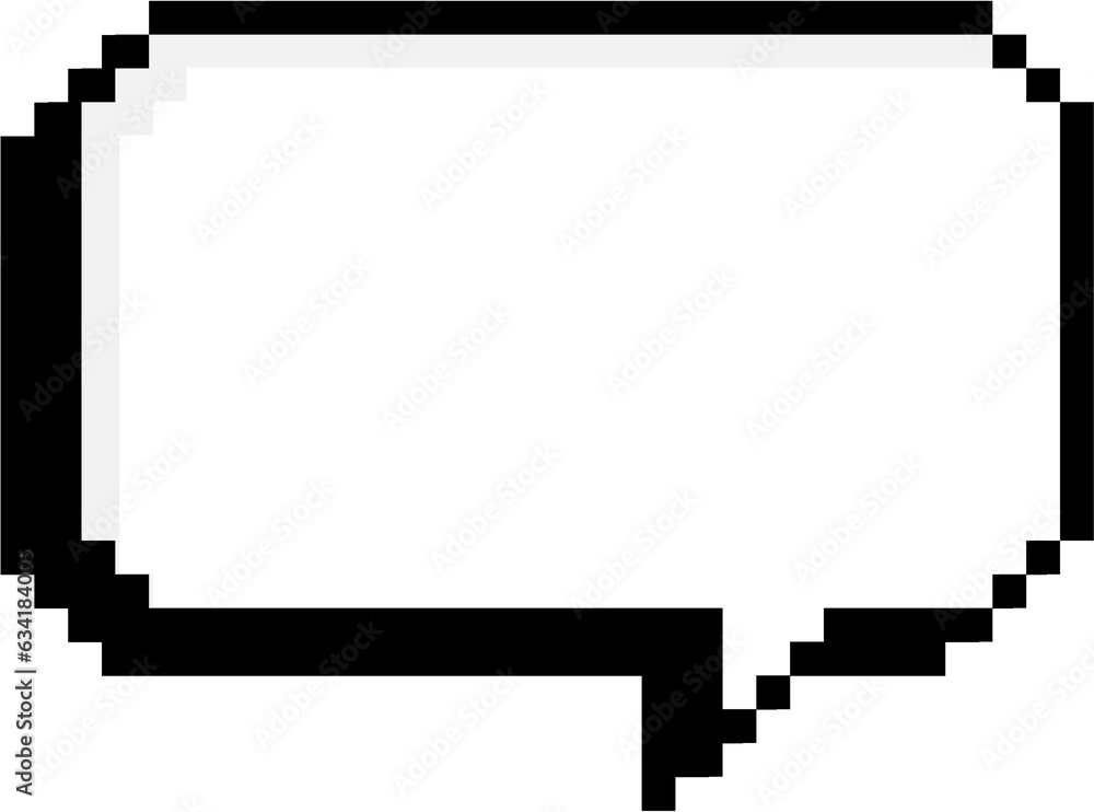 Fototapeta premium 8bit retro game pixel speech bubble balloon icon sticker memo keyword planner text box banner, flat png transparent element design