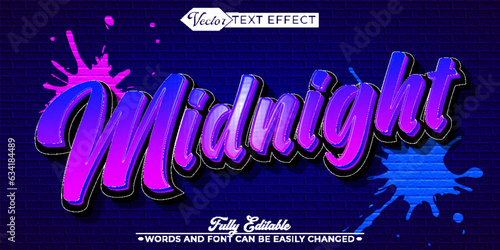 Graffiti Art Midnight Vector Editable Text Effect Template