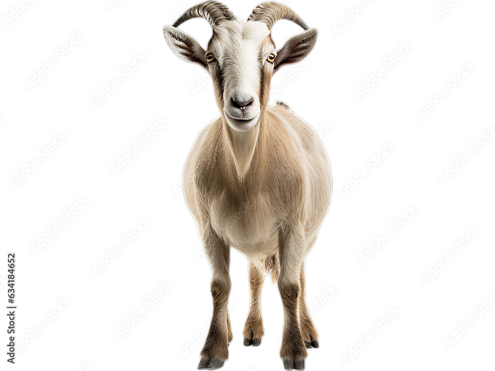 Alert Saanen Goat, no background