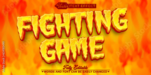Arcade Pixel Fighting Game Vector Editable Text Effect Template