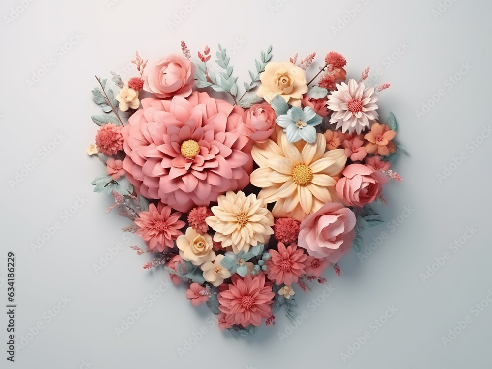 Heart shape made of flowers Heart shape made of flowers