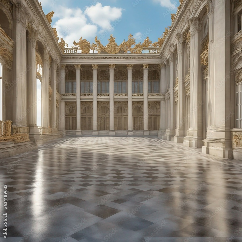 hyperrealistic palace of Versailles, watercolor palace of Versailles city in France