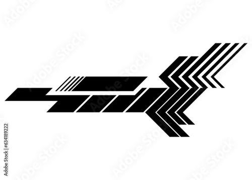 Black vector stripe on a white background. Universal pattern for a sticker on a vehicle, car, bus, SUV, toys, a pattern on sportswear, web design, interior design, printing. Abstract vector background