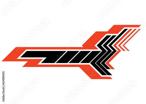 Two color vector stripe. Universal pattern for a sticker on a vehicle, car, bus, SUV, toys, a pattern on sportswear, web design, interior design, printing. Abstract vector background.