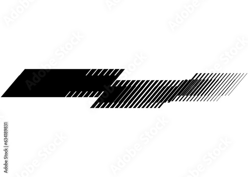 Black vector stripe on a white background. for a sticker on a vehicle, car, bus, SUV, toys, a pattern on sportswear, web design, interior design, printing, video. For plotter cutting. Modern pattern. 