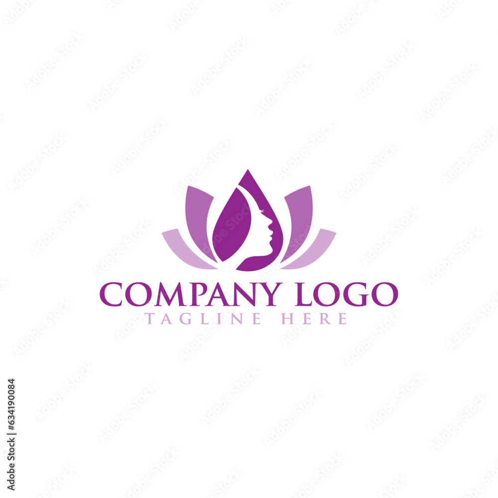 Beauty flower logo with creative concept for company
