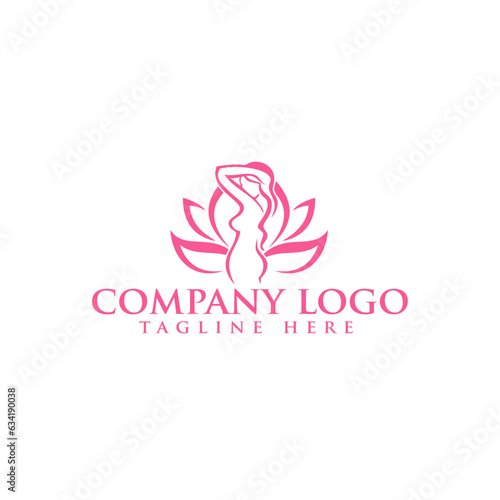 Lotus woman Flower logo design inspiration
