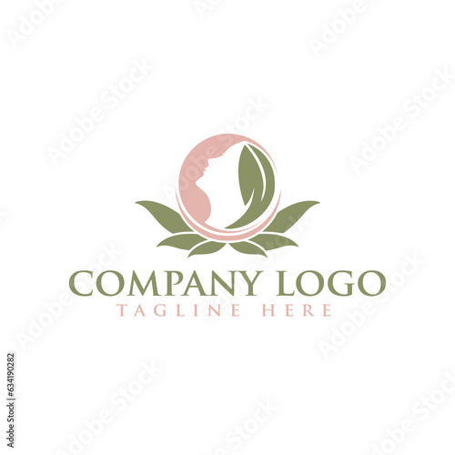 Abstract yoga human logo. Thread person flower balance logotype

