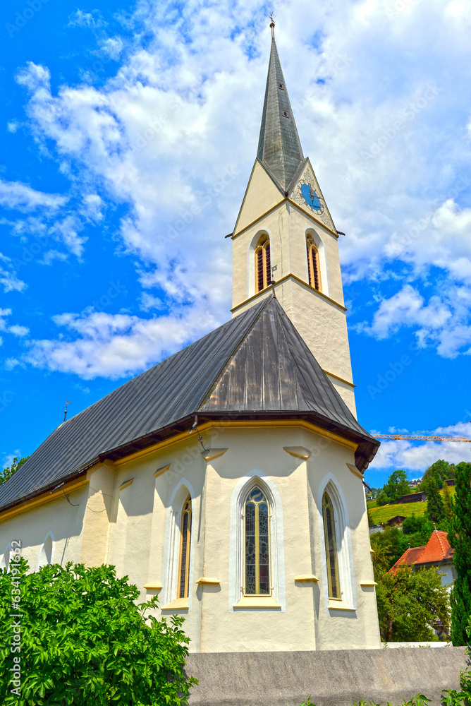 Reformierte Kirche in Küblis im Prättigau, Graubünden 