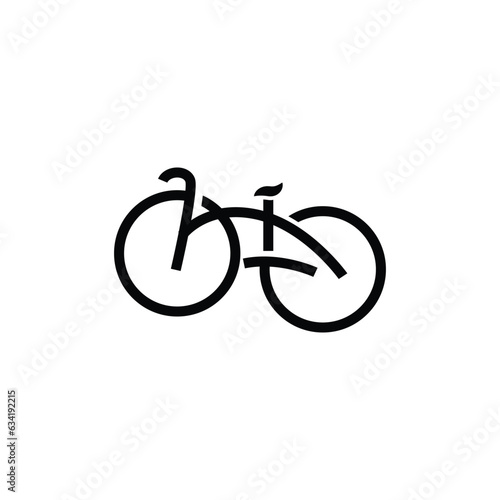 Bicycle Logo, Simple Minimalist Design, Sport Transport Vector, Illustration silhouette template
