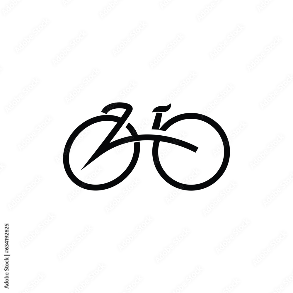 Bicycle Logo, Simple Minimalist Design, Sport Transport Vector, Illustration silhouette template Bicycle Logo, Simple Minimalist Design, Sport Transport Vector, Illustration silhouette template