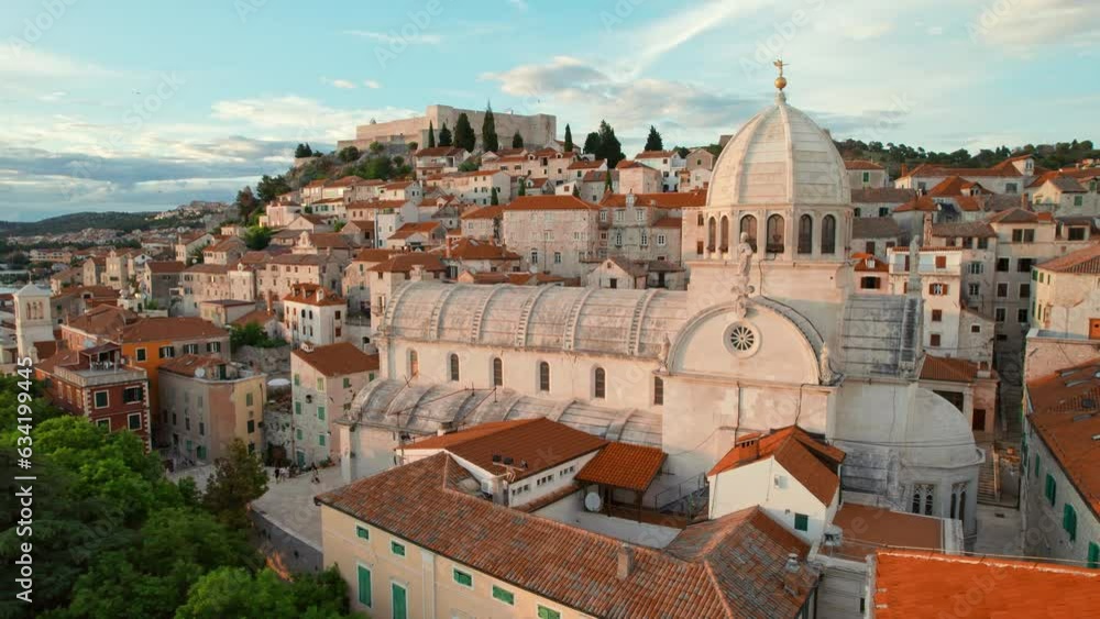 Aerial view of the Cathedral of Saint James in Sibenik, Dalmatia, Croatia Aerial view of the Cathedral of Saint James in Sibenik, Dalmatia, Croatia