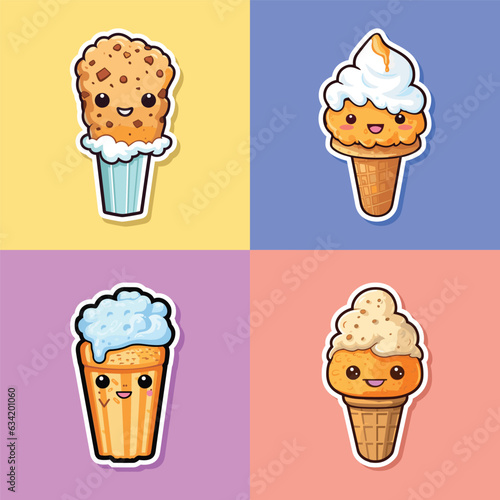 butterfinger ice cream sticker cool colors kawaii clip art illustration collection
