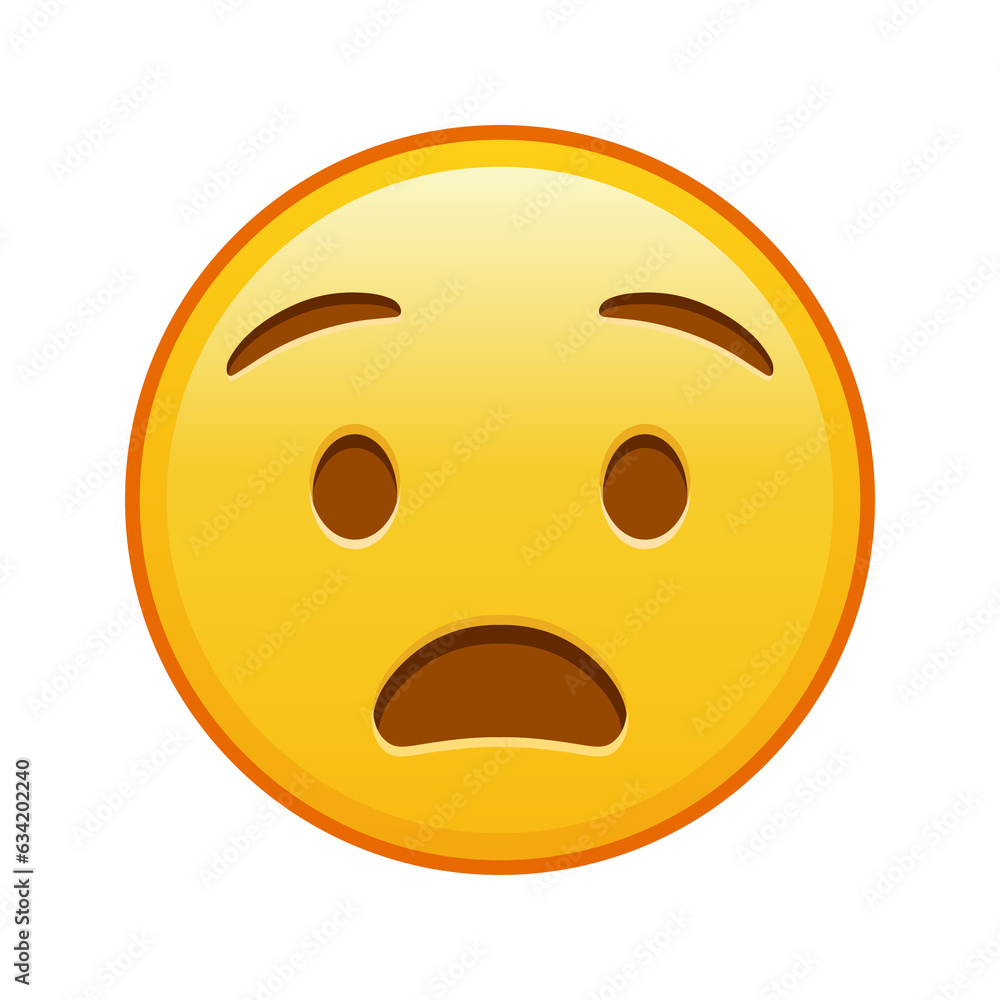 Anguished face Large size of yellow emoji smile Anguished face Large size of yellow emoji smile