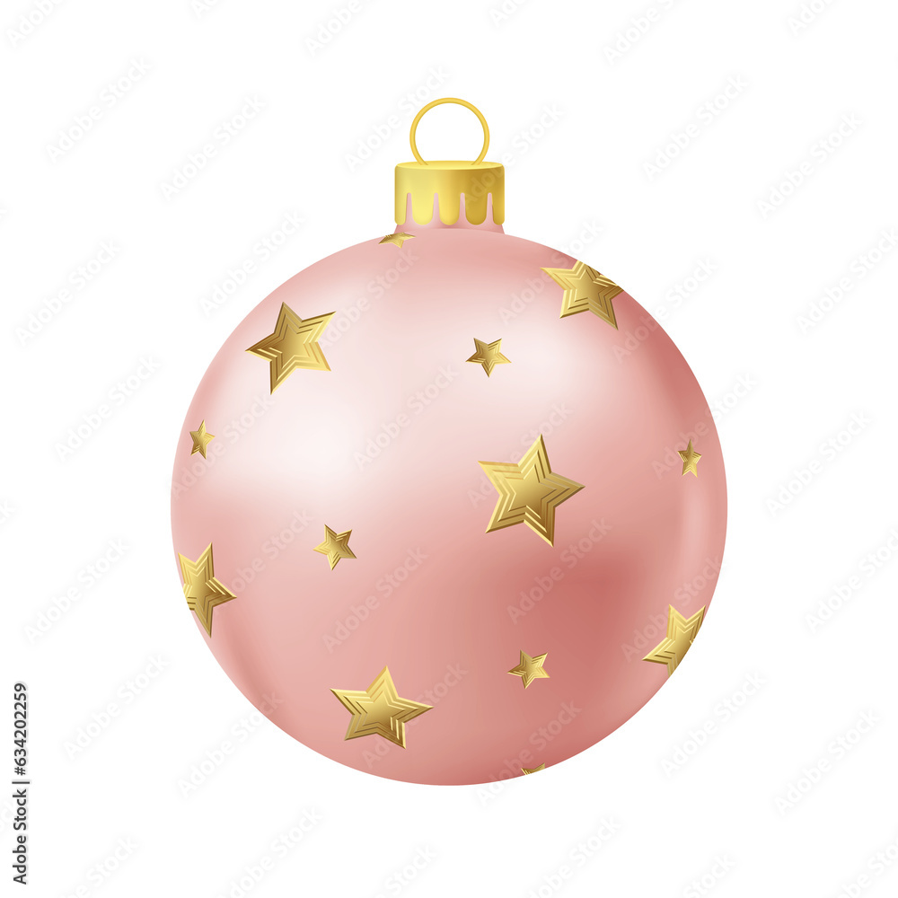 Beige Christmas tree ball with gold star Beige Christmas tree ball with gold star