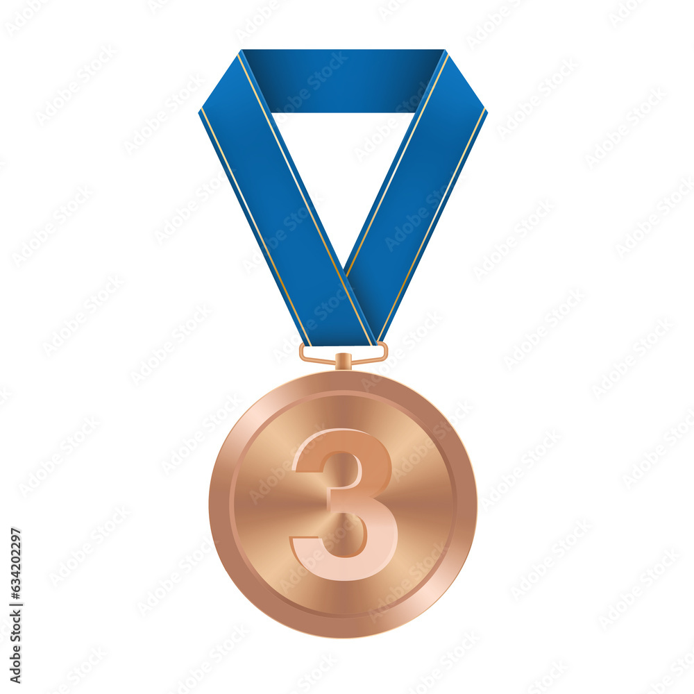 Bronze award medal with number Illustration from geometric shapes Bronze award medal with number Illustration from geometric shapes