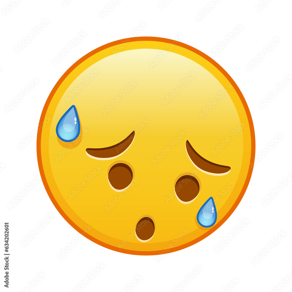 Face with an expression of disappointment and relief Large size of ...