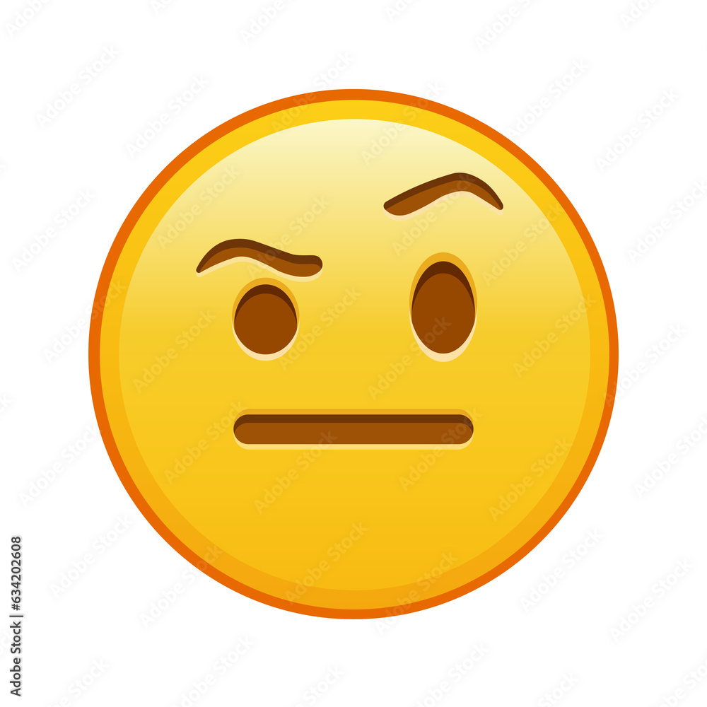 Face with one eyebrow raised Large size of yellow emoji smile Face with one eyebrow raised Large size of yellow emoji smile