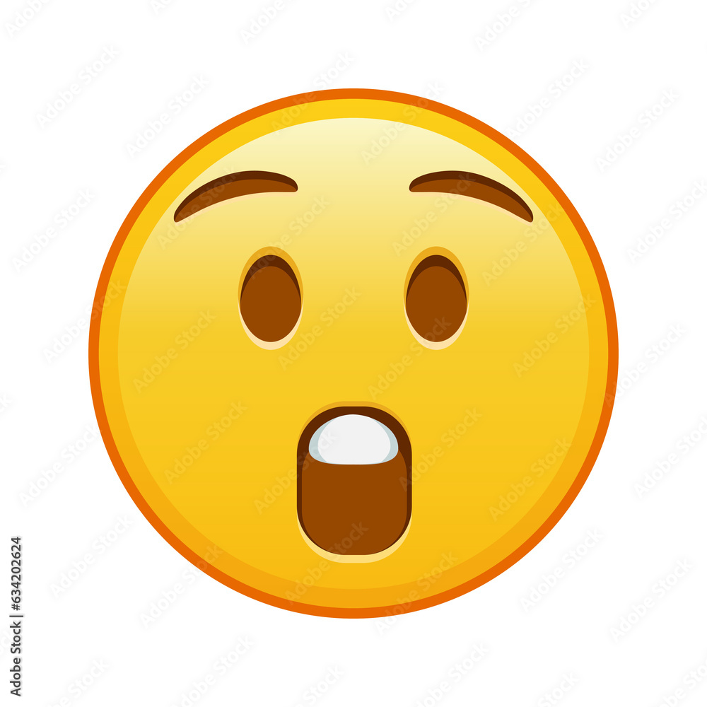 Fototapeta premium Face with open mouth Large size of yellow emoji smile