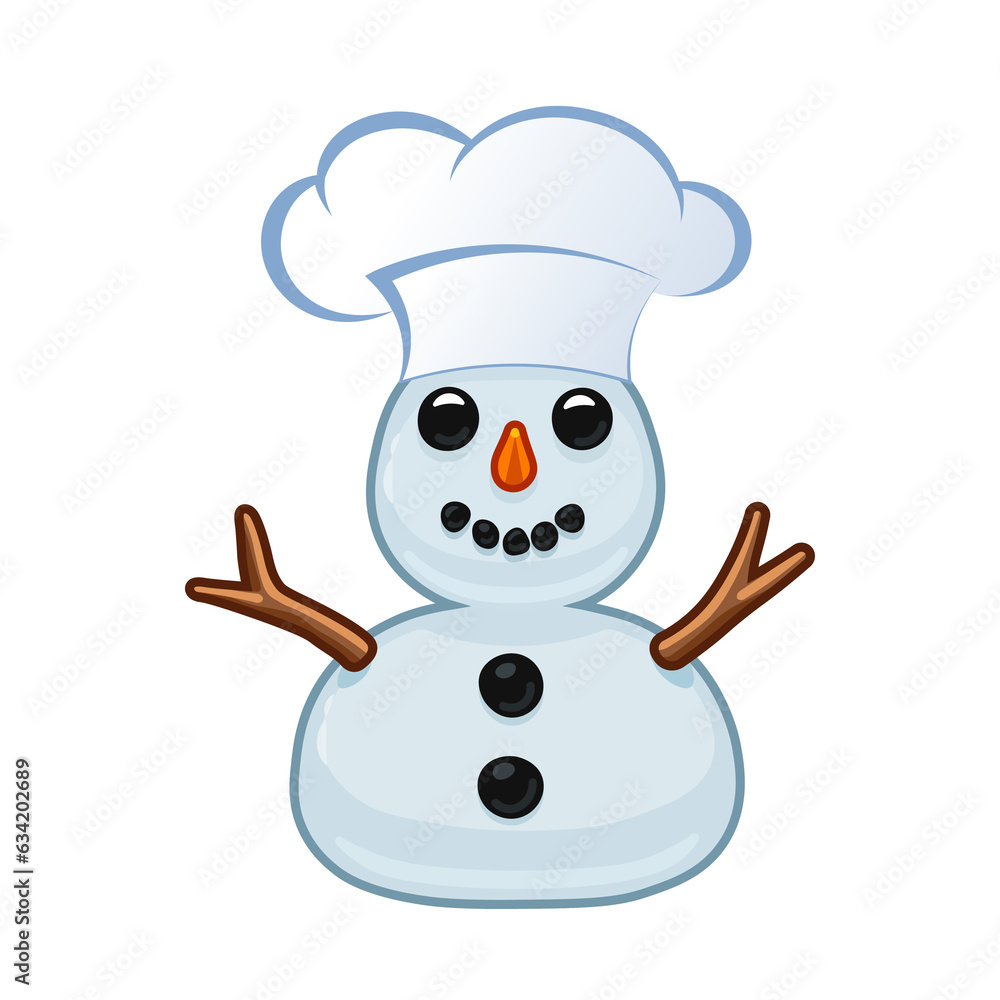 Funny cartoon snowman icon with hat for web and app Funny cartoon snowman icon with hat for web and app