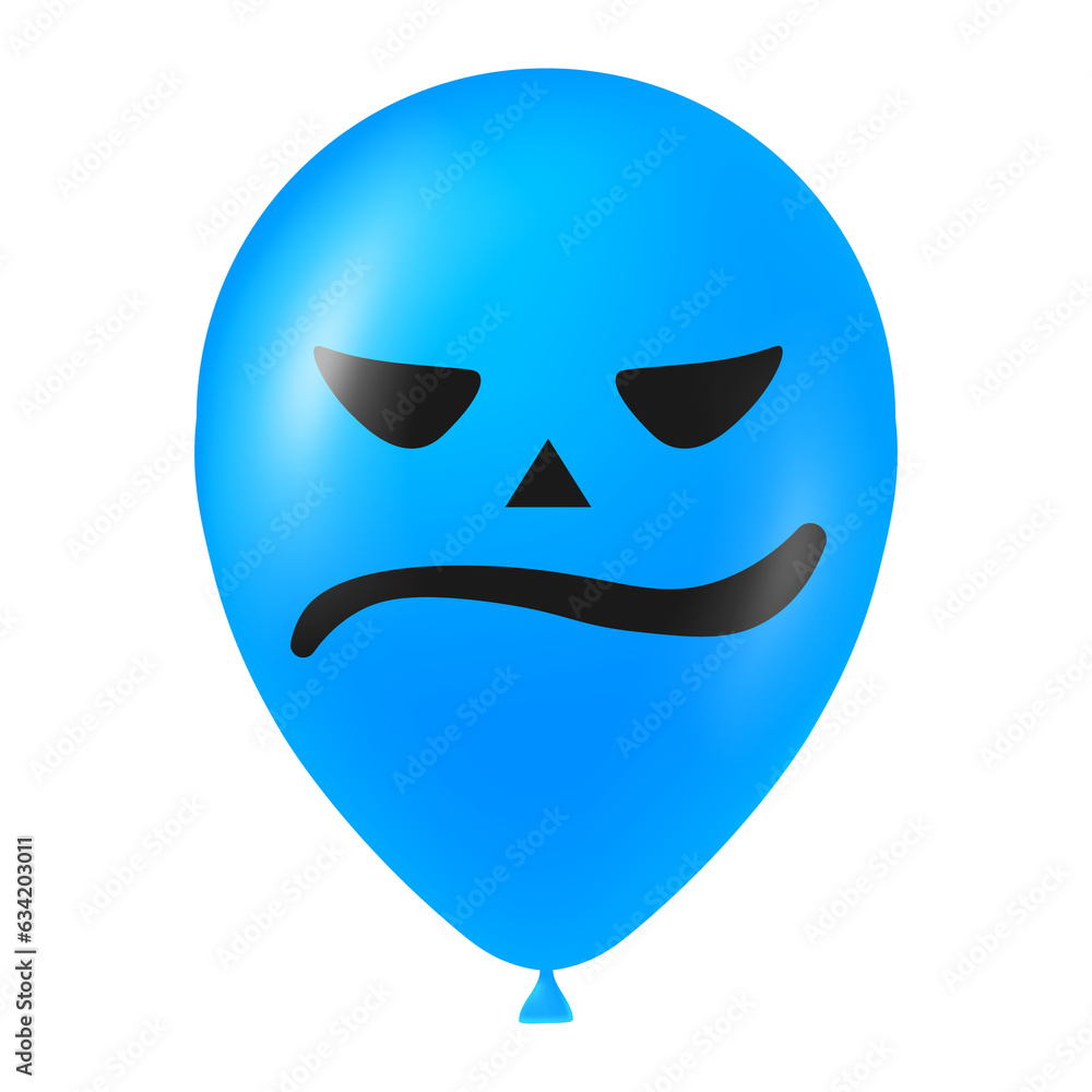 Halloween blue balloon illustration with scary and funny face Halloween blue balloon illustration with scary and funny face