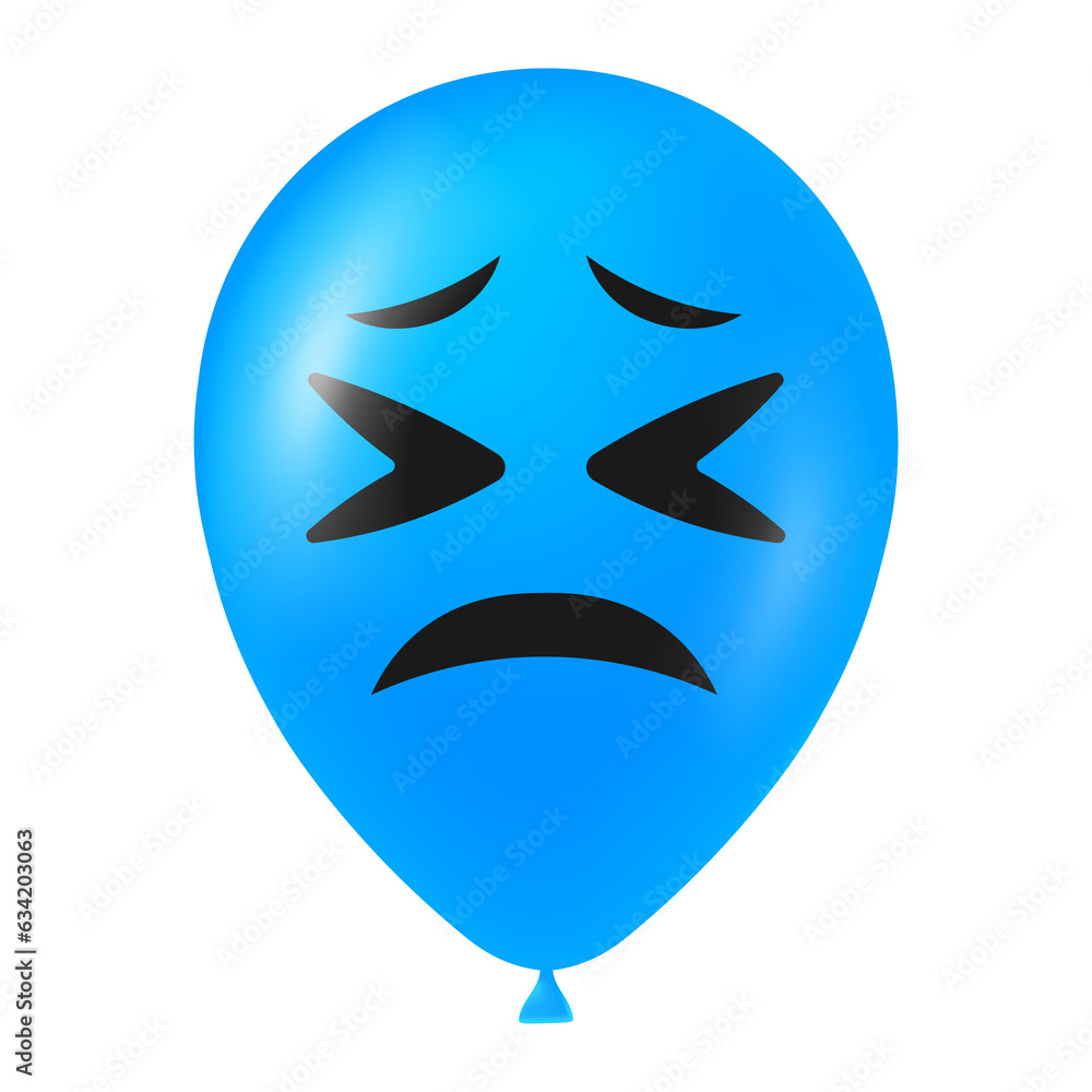 Halloween blue balloon illustration with scary and funny face Halloween blue balloon illustration with scary and funny face