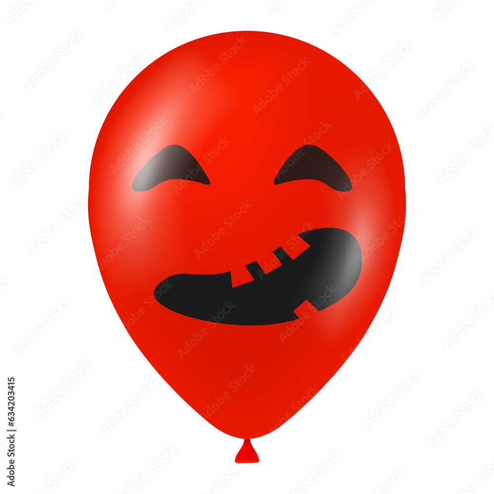 Halloween red balloon illustration with scary and funny face Halloween red balloon illustration with scary and funny face