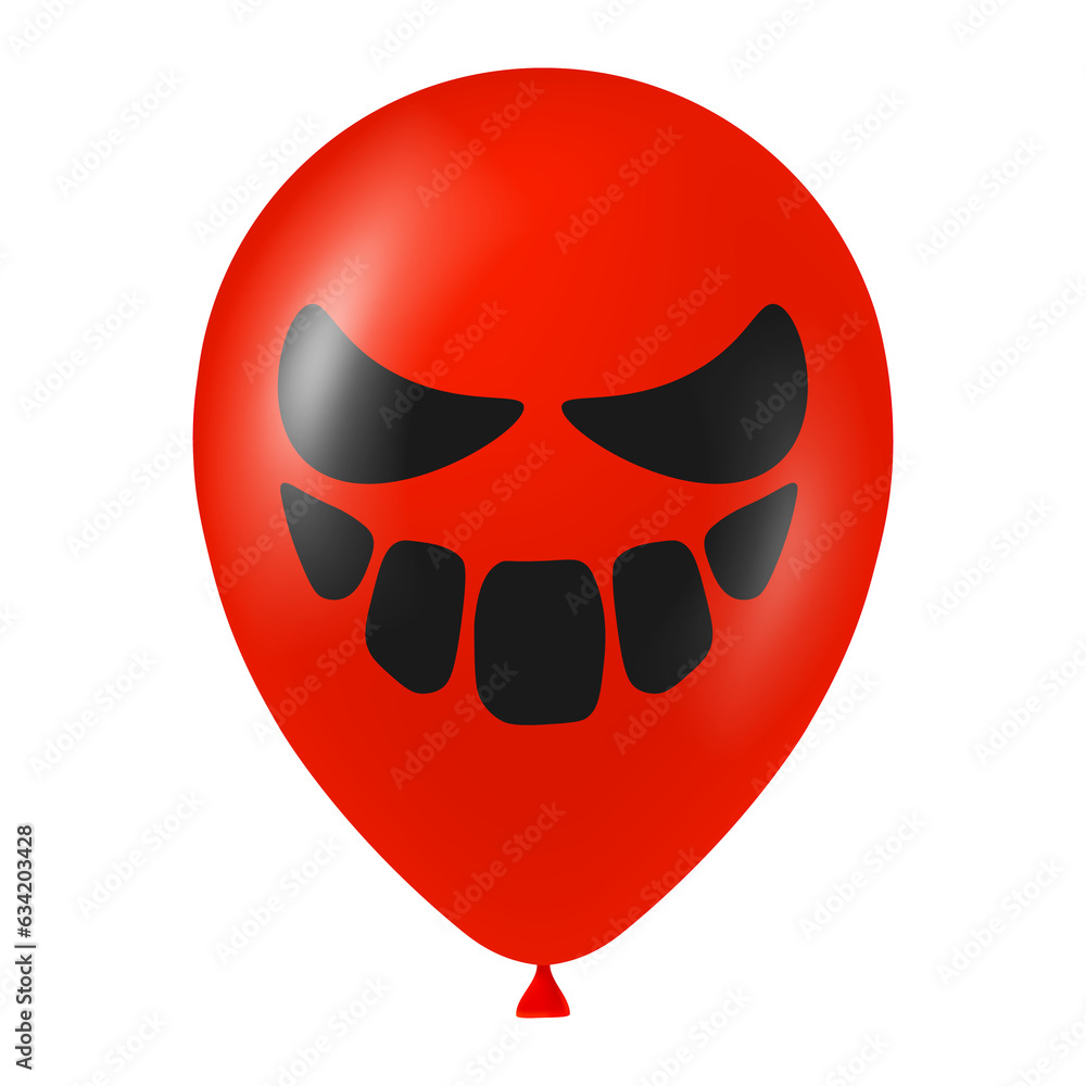 Halloween red balloon illustration with scary and funny face Halloween red balloon illustration with scary and funny face