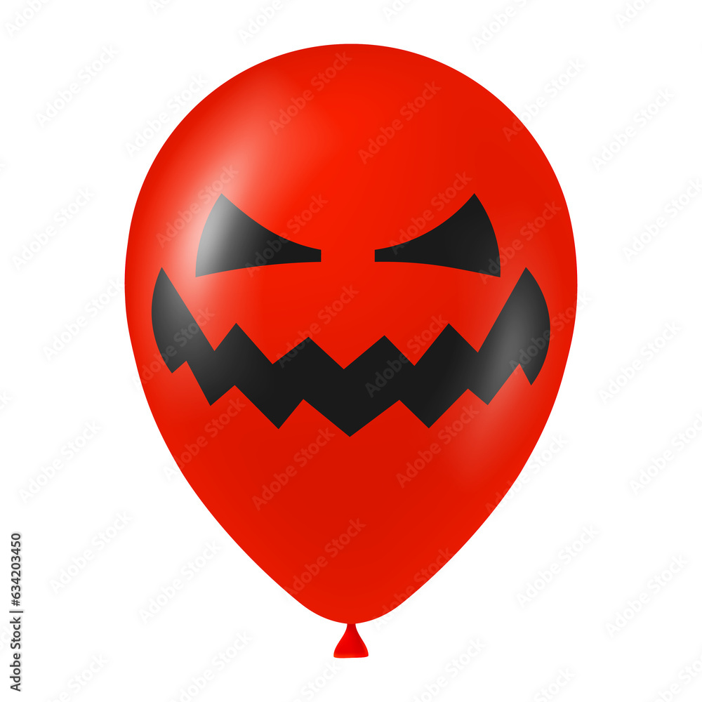 Halloween red balloon illustration with scary and funny face Halloween red balloon illustration with scary and funny face