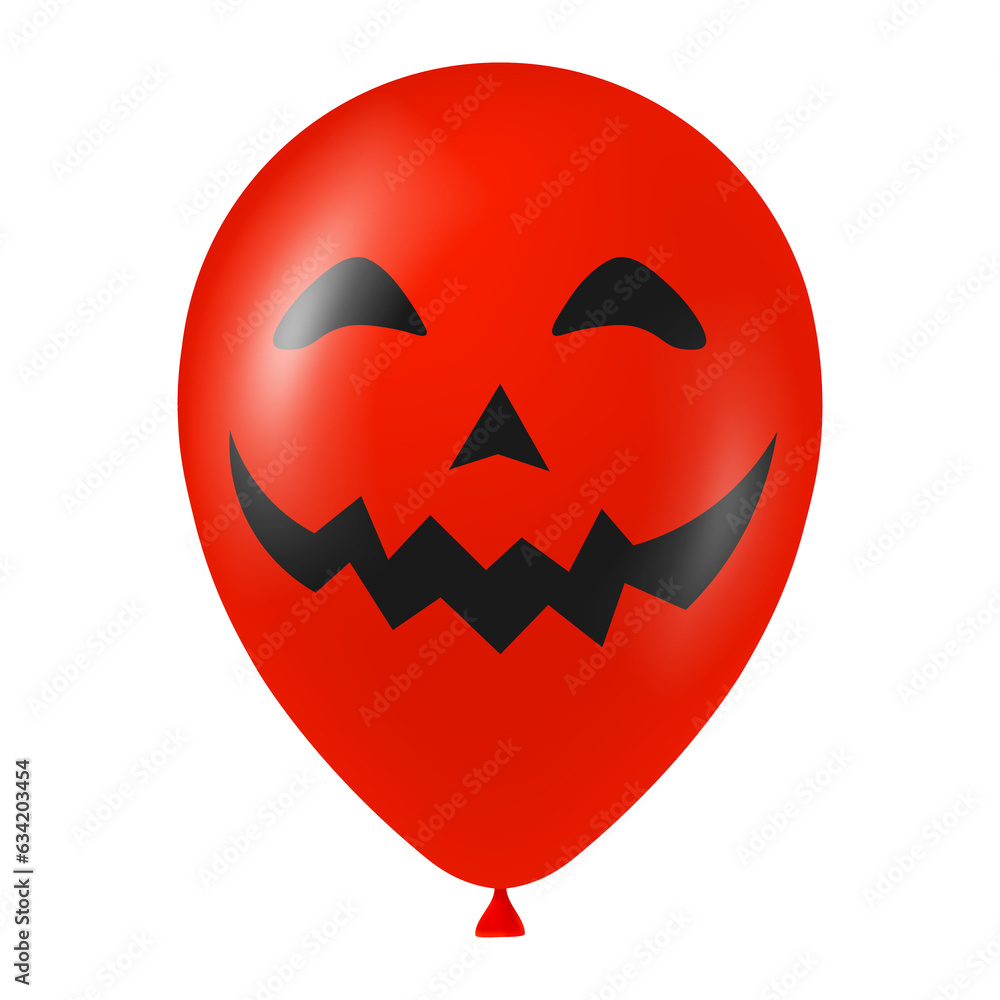 Halloween red balloon illustration with scary and funny face Halloween red balloon illustration with scary and funny face