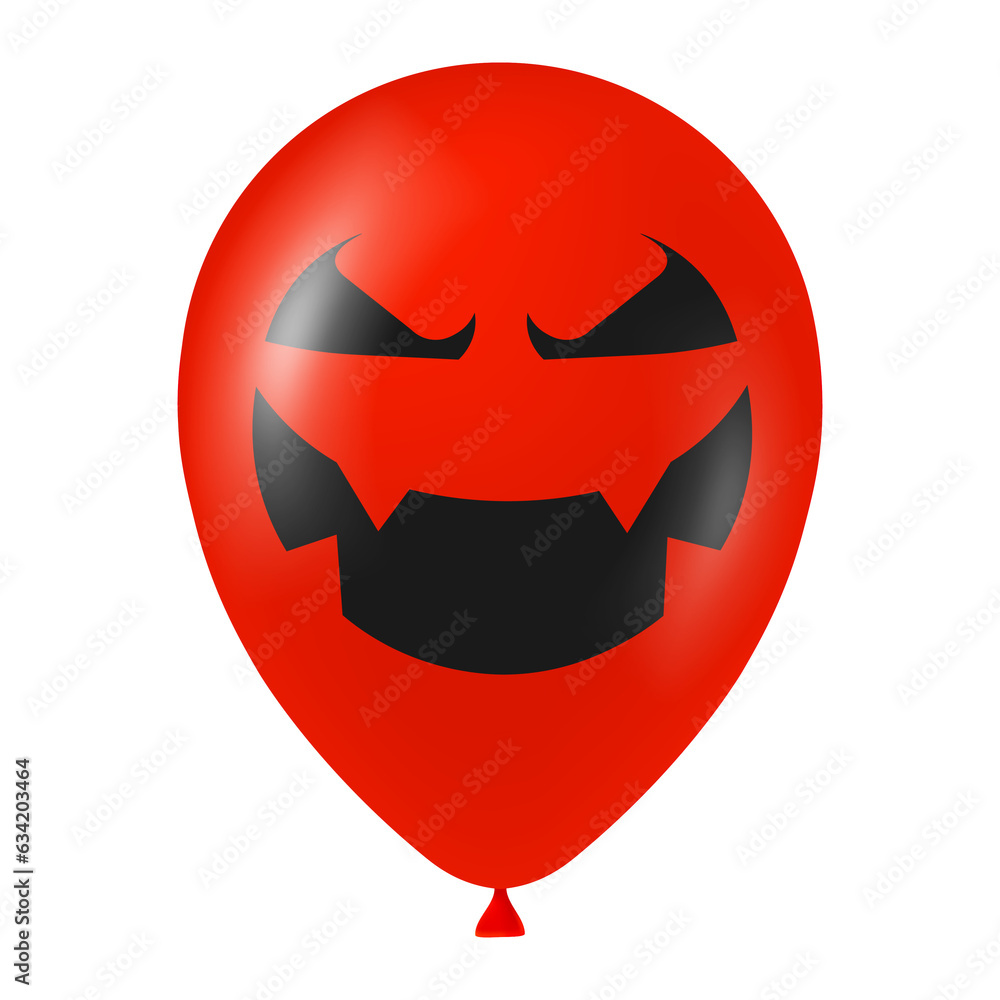 Halloween red balloon illustration with scary and funny face Halloween red balloon illustration with scary and funny face