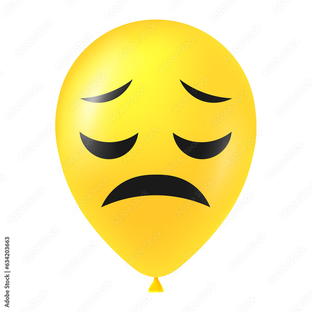 Fototapeta premium Halloween yellow balloon illustration with scary and funny face