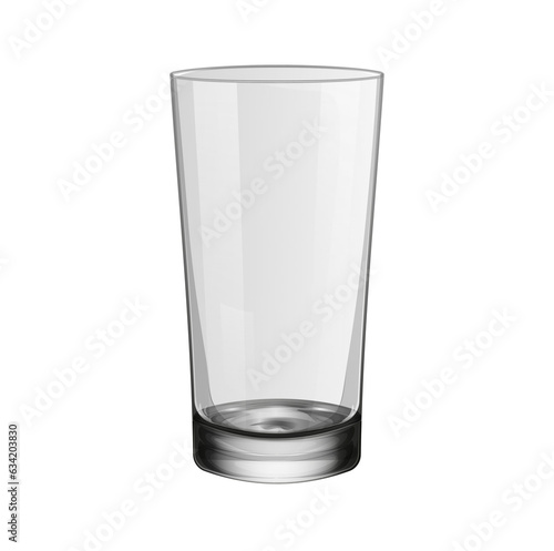 Realistic empty shot glass for vodka isolated on transparent background