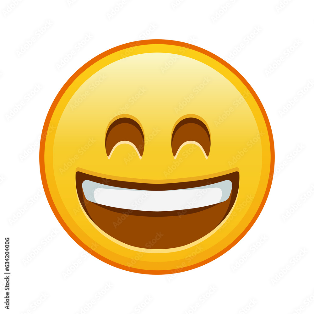 Smiling face with open mouth and laughing eyes Large size of yellow emoji smile Smiling face with open mouth and laughing eyes Large size of yellow emoji smile