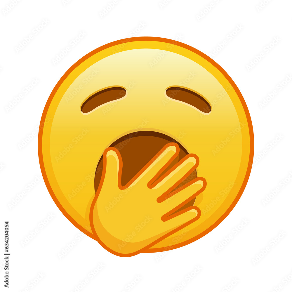 Yawning face Large size of yellow emoji smile Yawning face Large size of yellow emoji smile