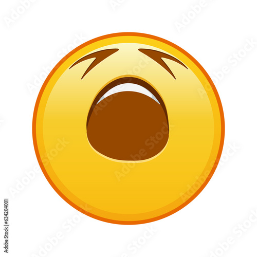 Canvas Print Tired face Large size of yellow emoji smile