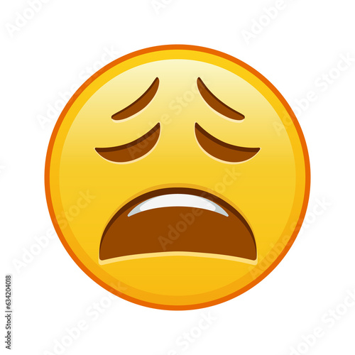 Принти на полотні Tired face Large size of yellow emoji smile