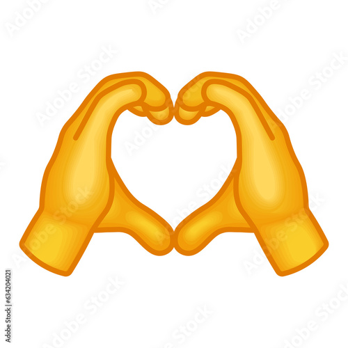 Two hands forming a heart shape  Large size of yellow emoji hand