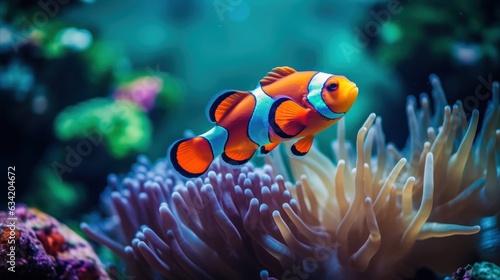 Clownfish in marine aquarium.