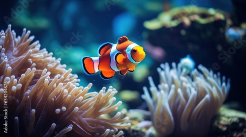 Clownfish in marine aquarium.