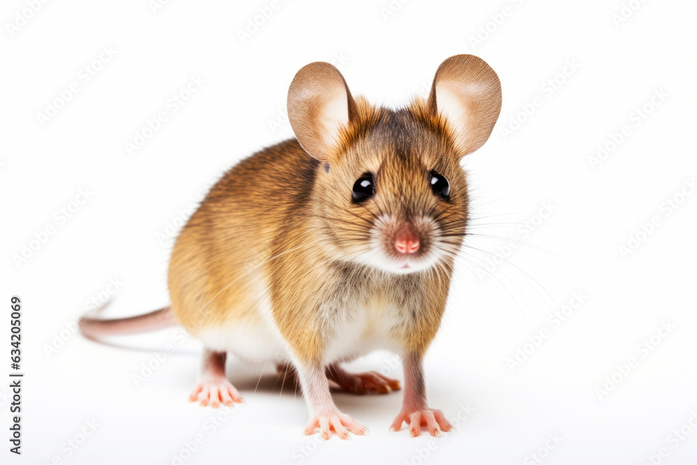 Cute mouse on a light background. Generative AI