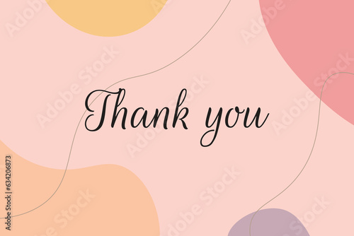 thank you card template desig with minimalist background