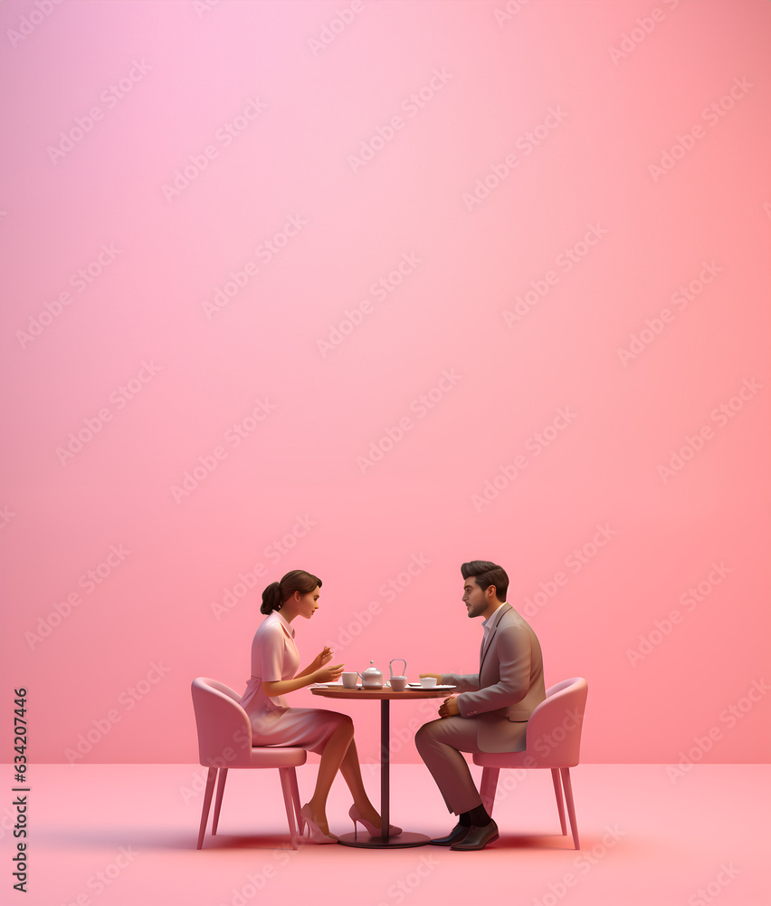 un homme et une femme autour d'une table de restaurant pour un rendez-vous galant un homme et une femme autour d'une table de restaurant pour un rendez-vous galant