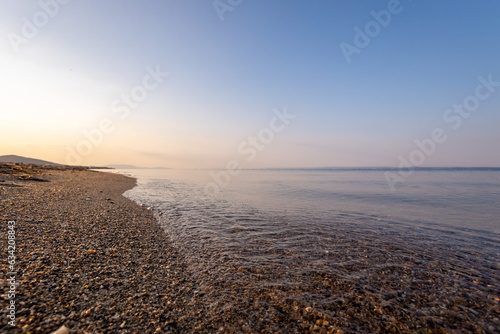 a sunset on the sea beach